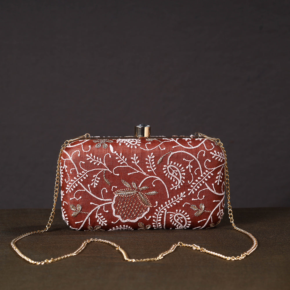 Chikankari Embroidery Clutch / Sling Bag