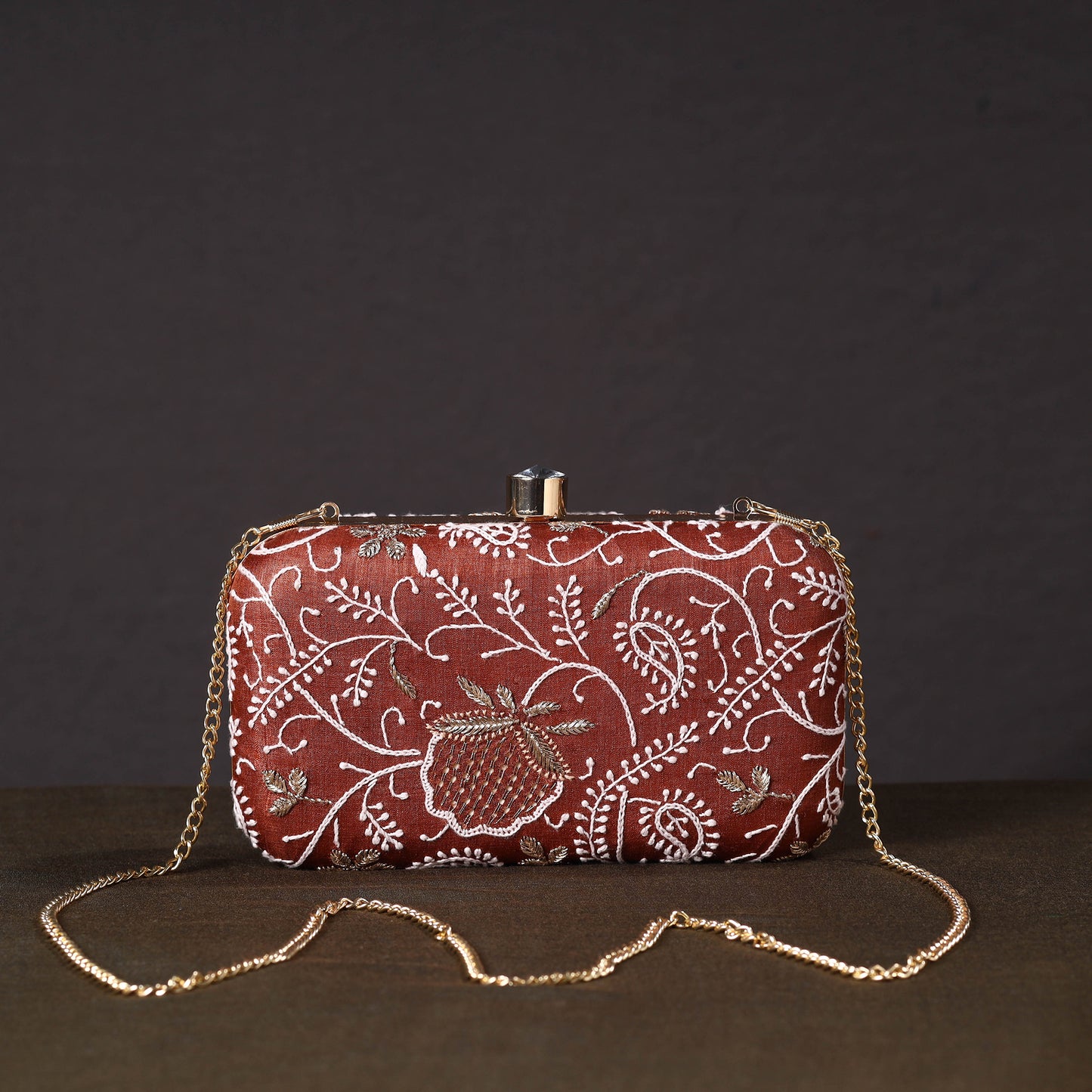 Chikankari Embroidery Clutch / Sling Bag