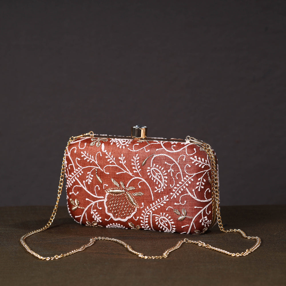 Chikankari Embroidery Clutch / Sling Bag