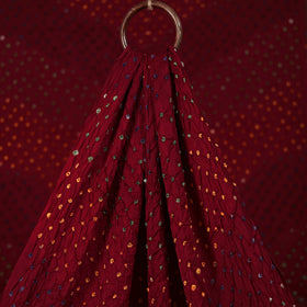 Maroon - Kutch Bandhani Tie-Dye Modal Silk Fabric 17