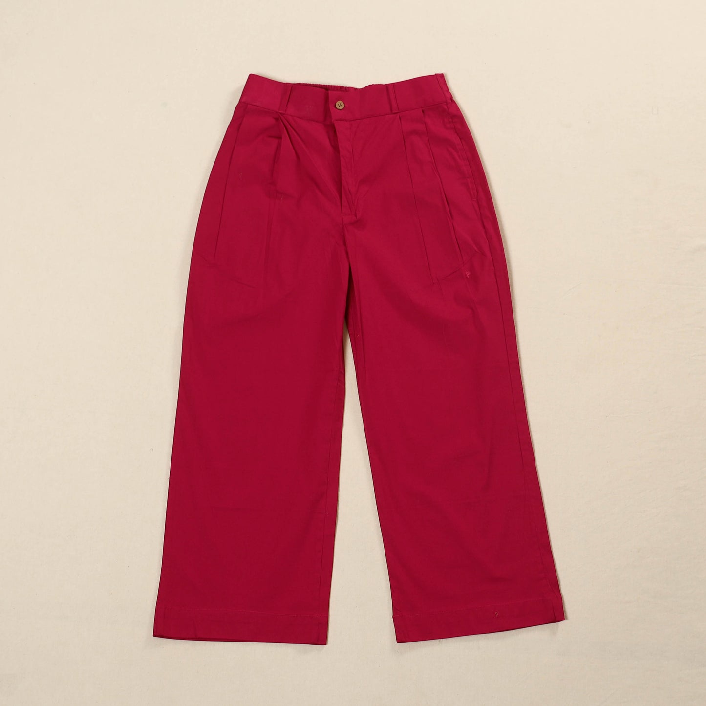 Pink - Cotton Lycra Elasticated Plain Pant for Women 02