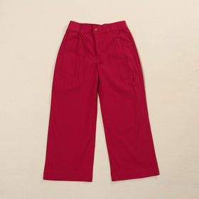 Pink - Cotton Lycra Elasticated Plain Pant for Women 02
