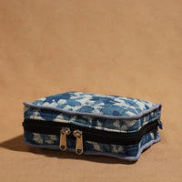 Blue - Handmade 4 Pockets Cotton Jewelry Bag 01