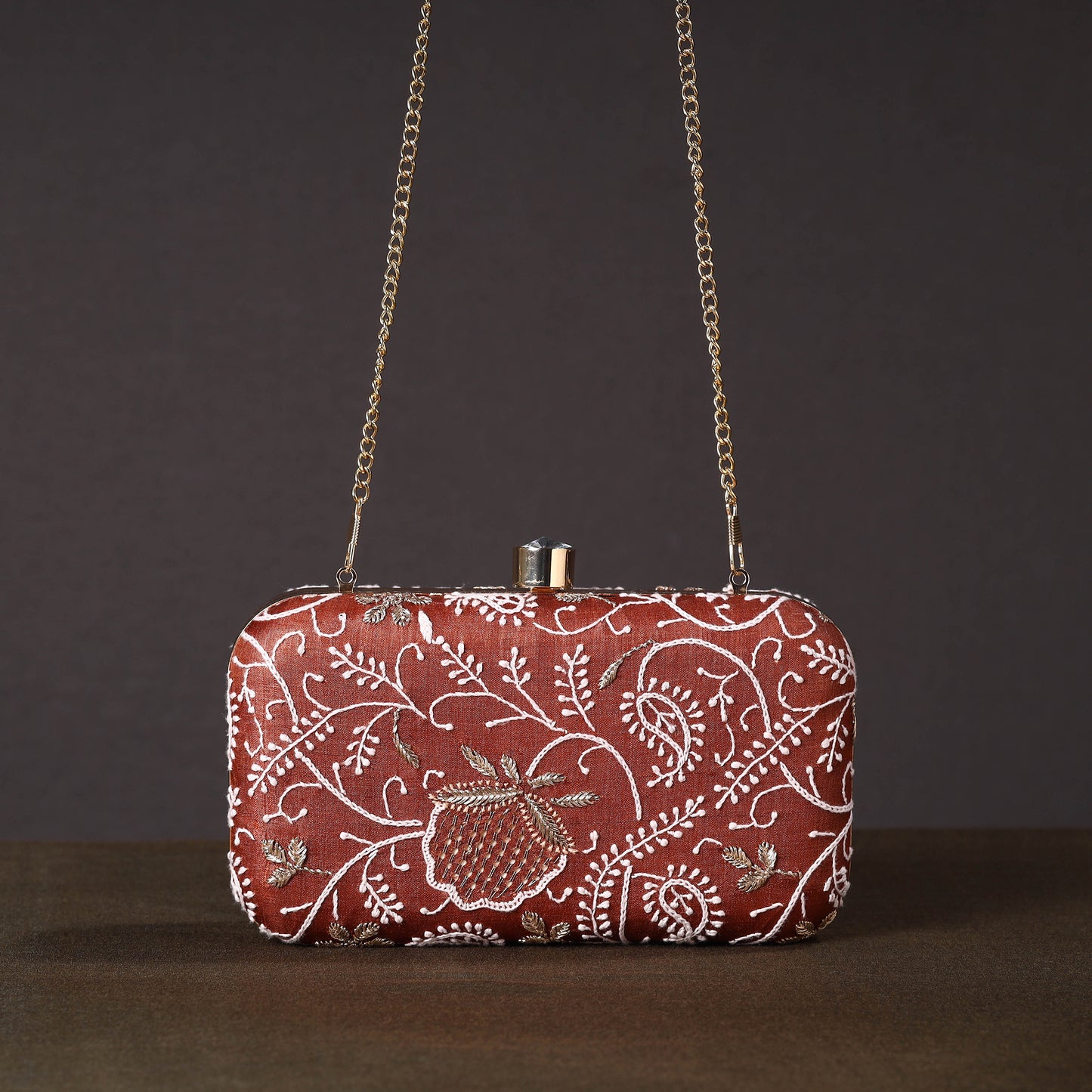 Chikankari Embroidery Clutch / Sling Bag