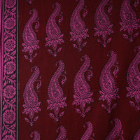 Maroon - Bagh Block Printed Cotton Fabric 09