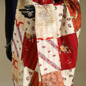 Multicolor - patchwork reversible silk bengal kantha work