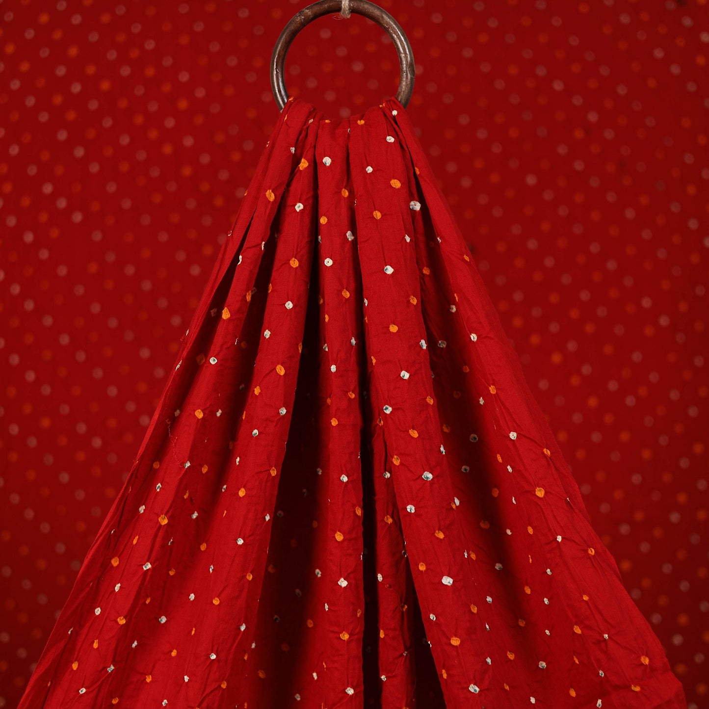 Maroon - Kutch Tie-Dye Cotton Bandhani Fabric 04