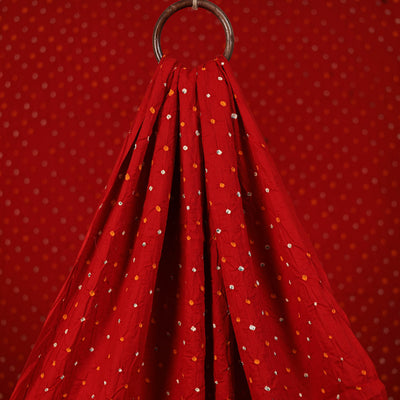 Maroon - Kutch Tie-Dye Cotton Bandhani Fabric 04