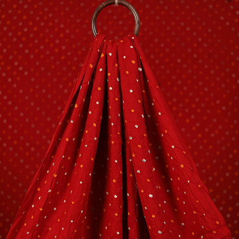 Maroon - Kutch Tie-Dye Cotton Bandhani Fabric 04