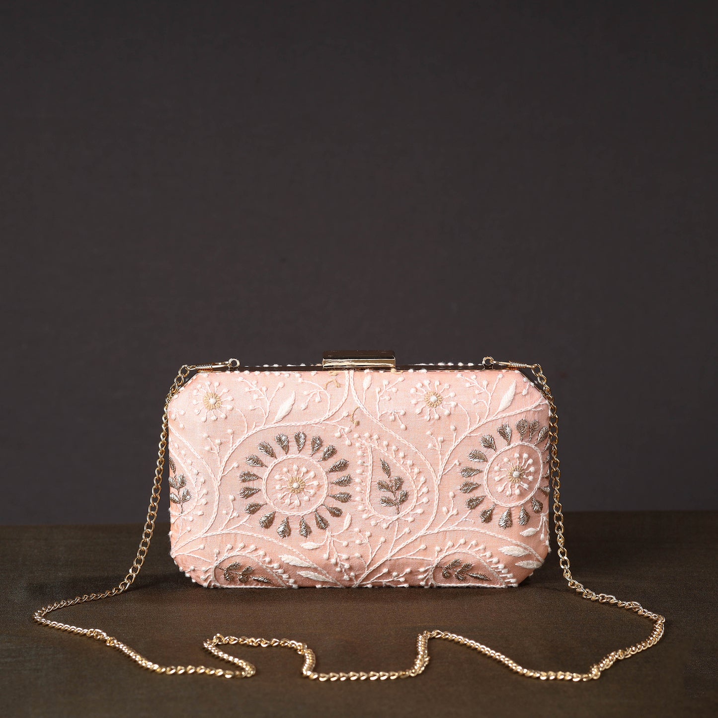 Chikankari Embroidery Clutch / Sling Bag