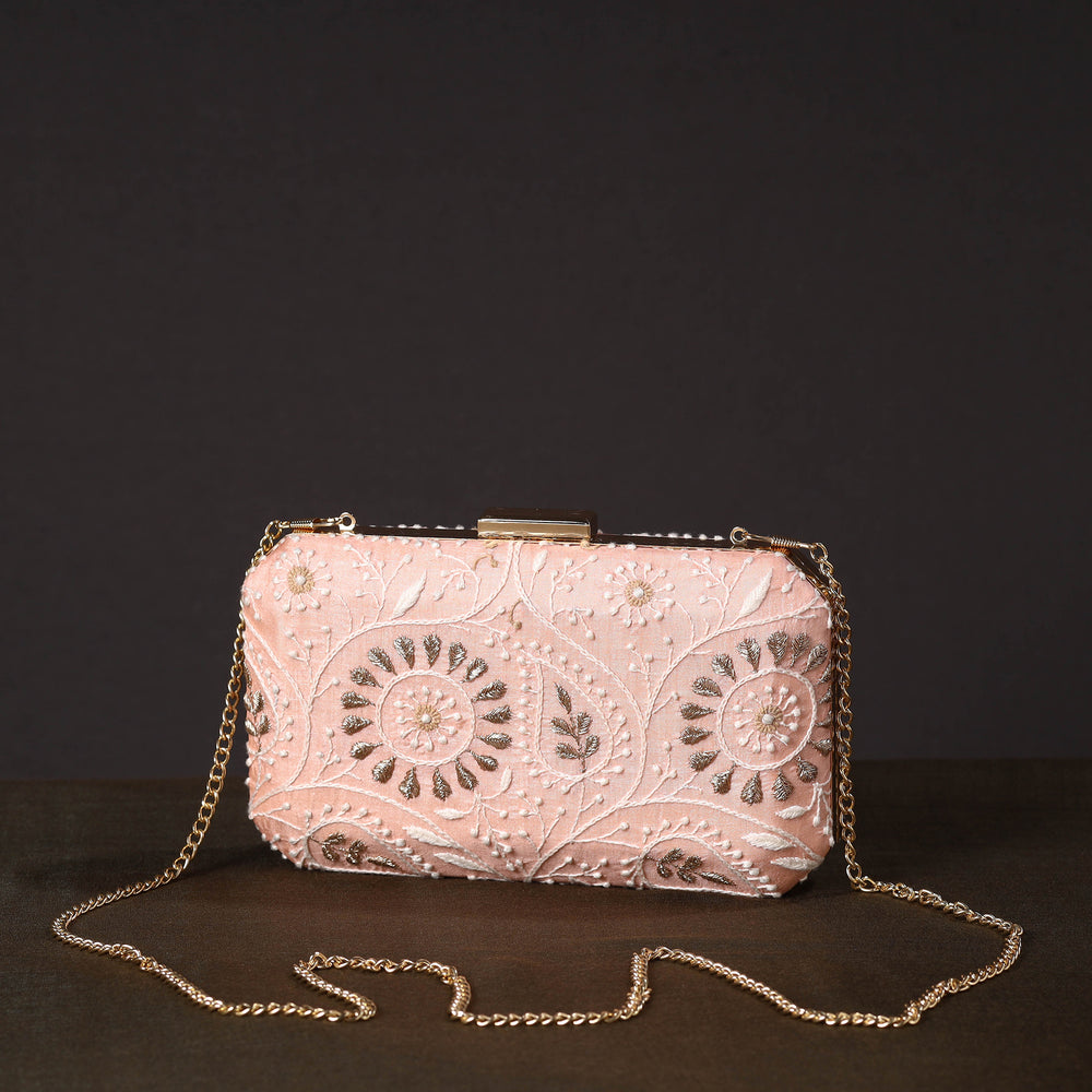 Chikankari Embroidery Clutch / Sling Bag