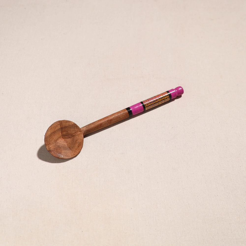 Handmade Lacquered Wooden Ladle Spoon (12 in) 47