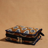 Brown - Handmade 4 Pockets Cotton Jewelry Bag 03