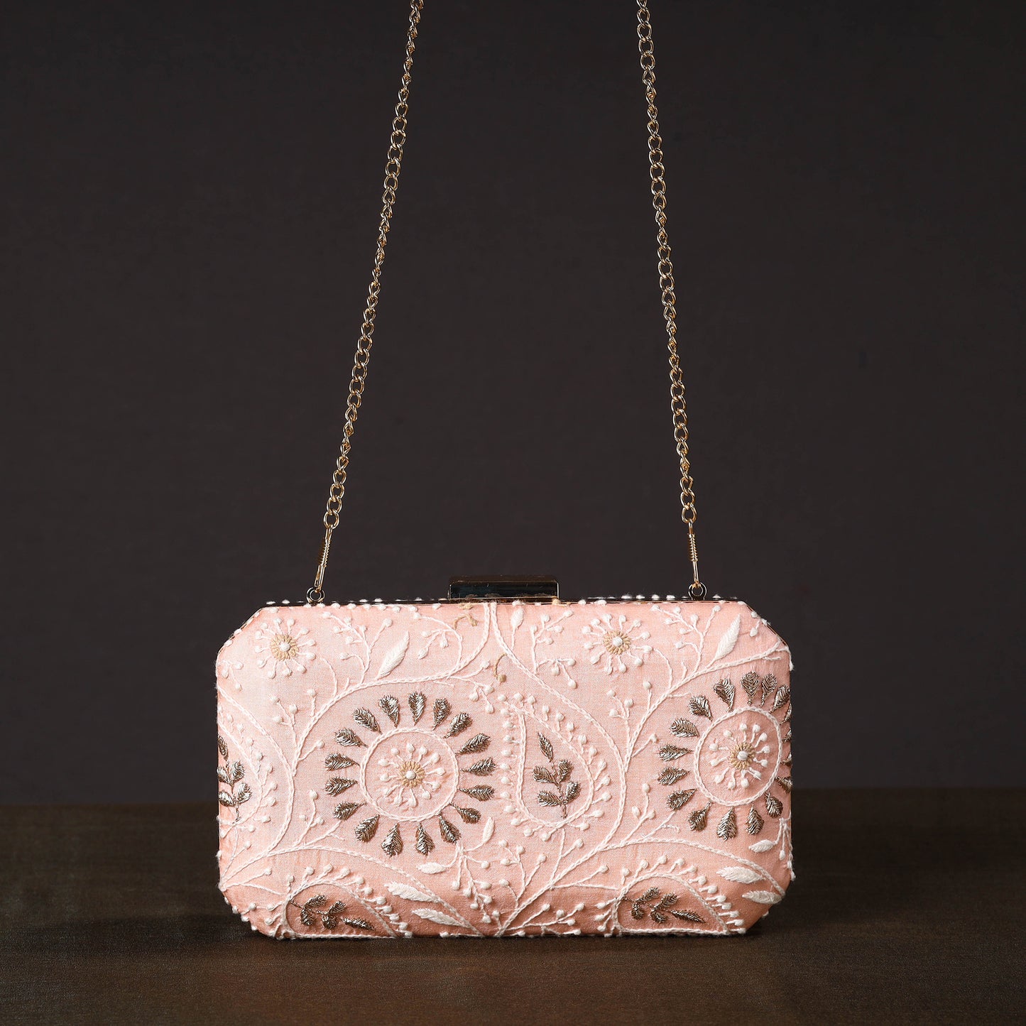 Chikankari Embroidery Clutch / Sling Bag