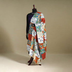 Multicolor - patchwork reversible silk bengal kantha work