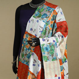 Multicolor - patchwork reversible silk bengal kantha work