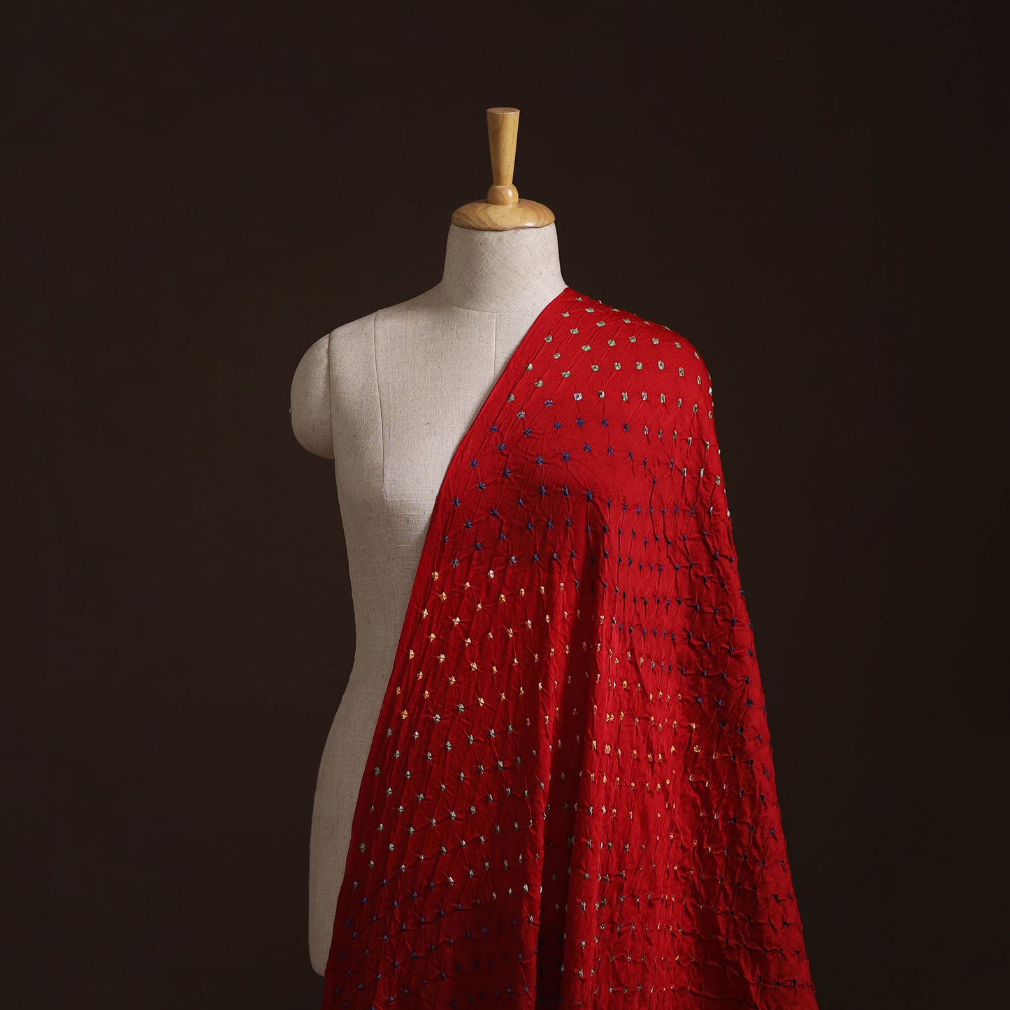 Kutch Bandhani Tie-Dye Modal Silk Fabric 16