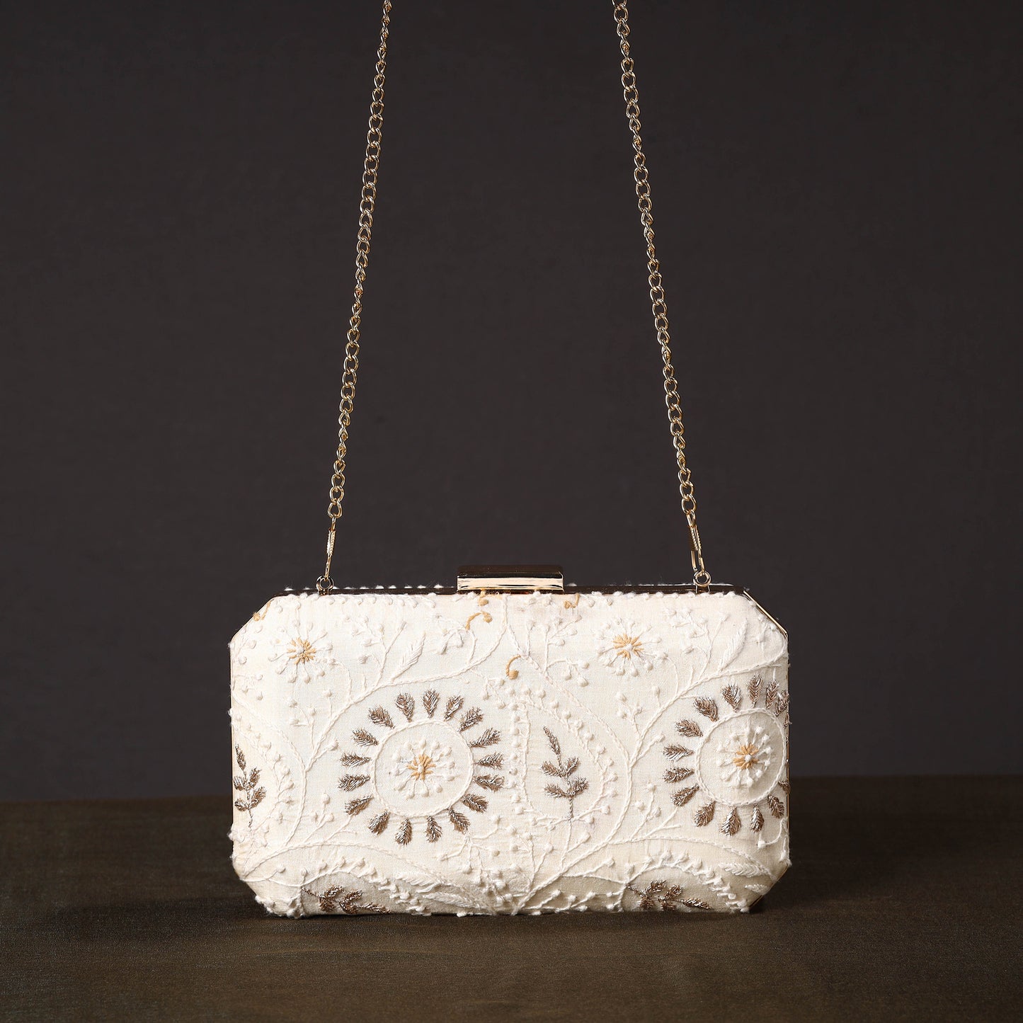 Chikankari Embroidery Clutch / Sling Bag