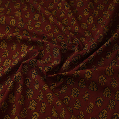 Red - Bagh Block Printed Cotton Fabric 13