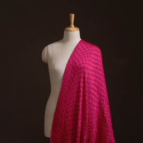 Pink - Kutch Bandhani Tie-Dye Modal Silk Fabric 12
