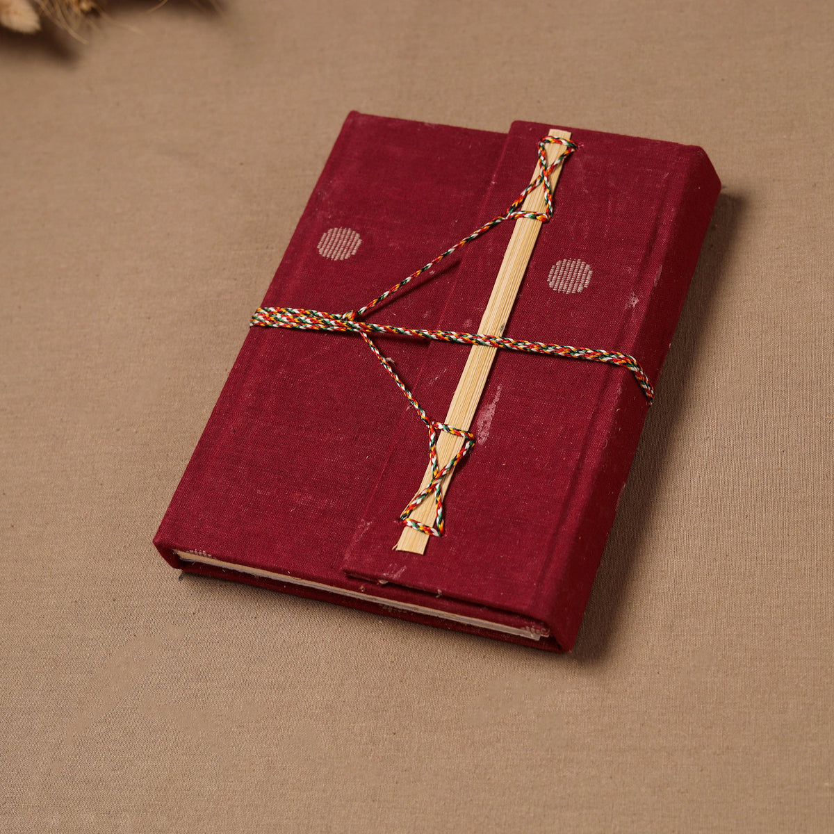 Handmade Paper Notebook in Buti Cover with Thread Lock (7 x 5 in) 20