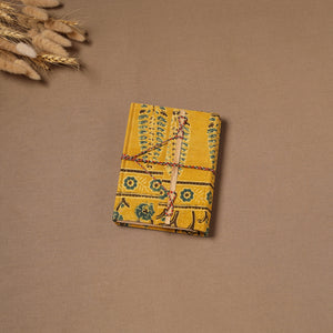 Yellow - Handmade Paper Notebook in Ajrakh Cover with Thread Lock (7 x 5 in) 21