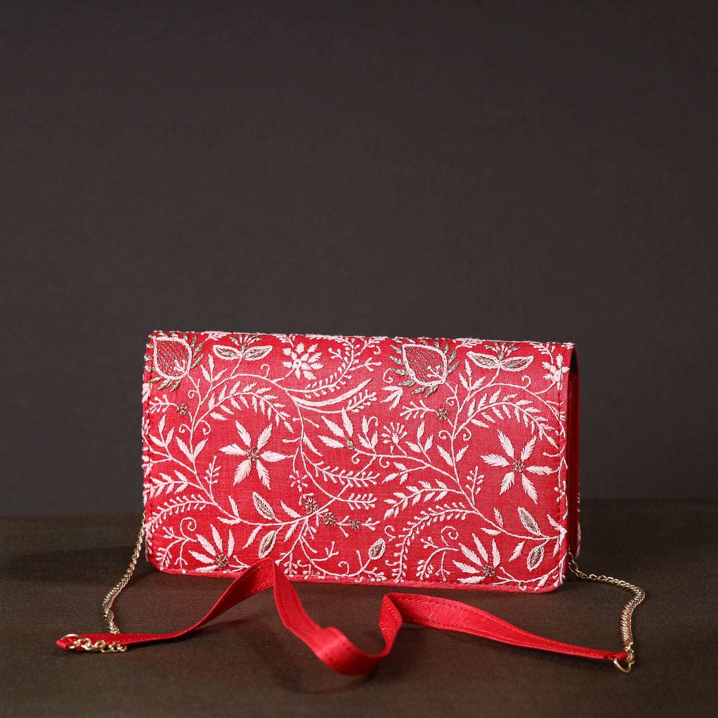 Chikankari Embroidery Clutch / Sling Bag