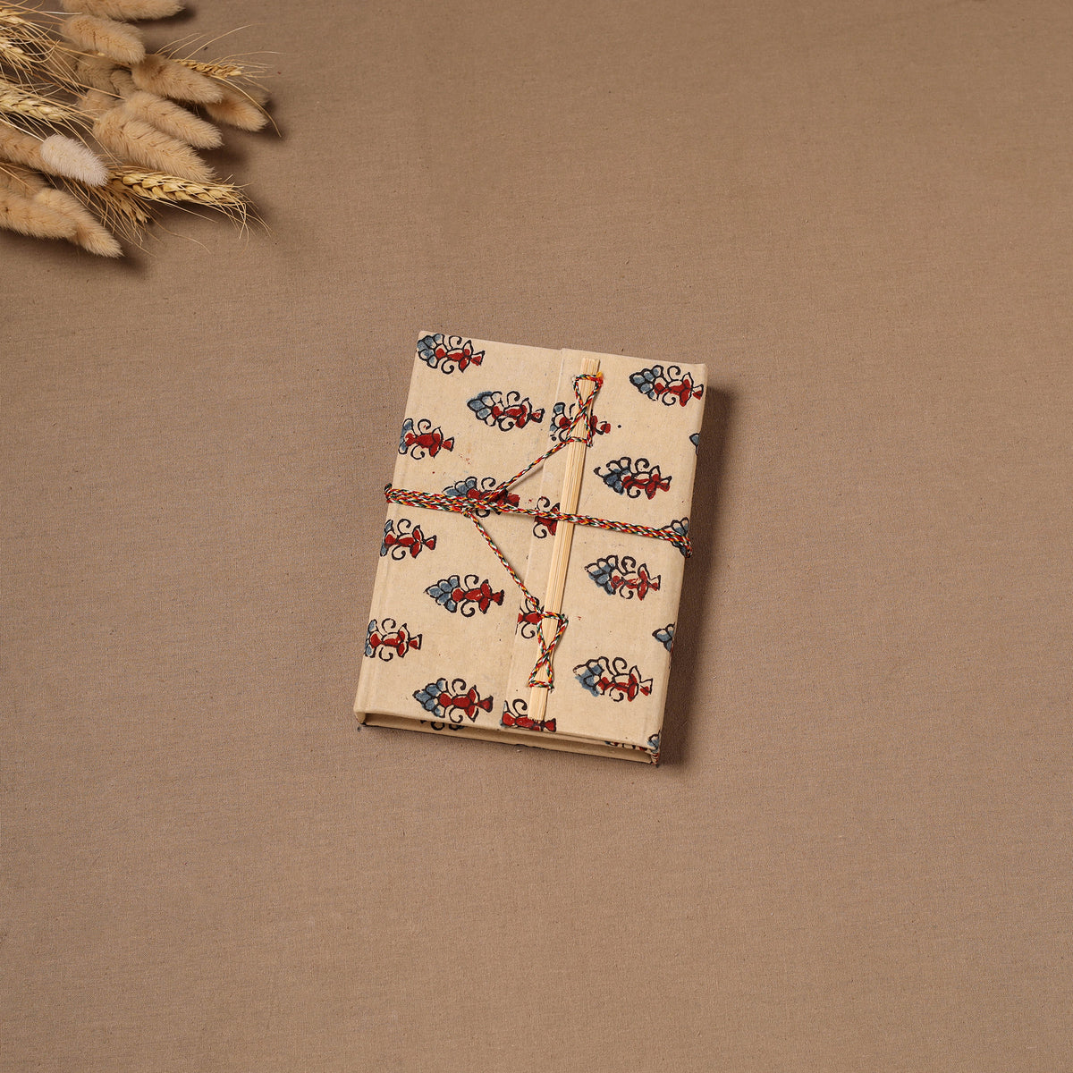 Handmade Paper Notebook in Ajrakh Cover with Thread Lock (7 x 5 in) 23