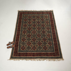 Multicolor - Warangal Handwoven Kalamkari Block Print Cotton Durrie / Carpet / Rug (5 x 7 Feet) 30
