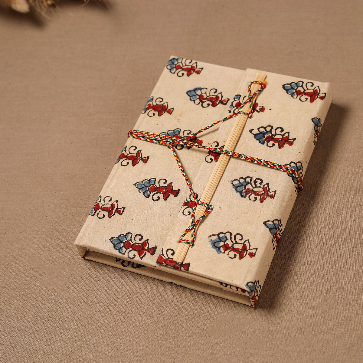 Handmade Paper Notebook in Ajrakh Cover with Thread Lock (7 x 5 in) 23