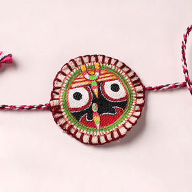 Lord Jagannath - Reusable Pattachitra Handpainted Rakhi with Potli 02