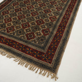 Multicolor - Warangal Handwoven Kalamkari Block Print Cotton Durrie / Carpet / Rug (5 x 7 Feet) 30