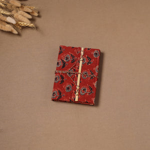 Red - Handmade Paper Notebook in Ajrakh Cover with Thread Lock (7 x 5 in) 24