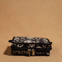 Black - Handmade 4 Pockets Cotton Jewelry Bag 07