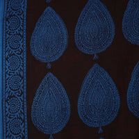 Black - Bagh Block Printed Cotton Fabric 15