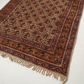 Brown - Warangal Handwoven Kalamkari Block Print Cotton Durrie / Carpet / Rug (5 x 7 Feet) 29