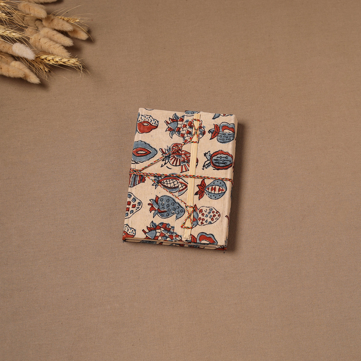 Handmade Paper Notebook in Ajrakh Cover with Thread Lock (7 x 5 in) 26