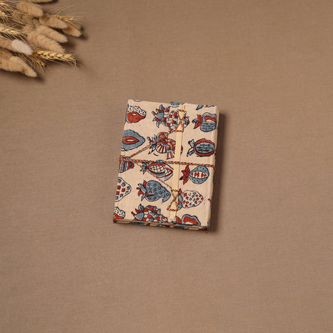 Beige - Handmade Paper Notebook in Ajrakh Cover with Thread Lock (7 x 5 in) 26
