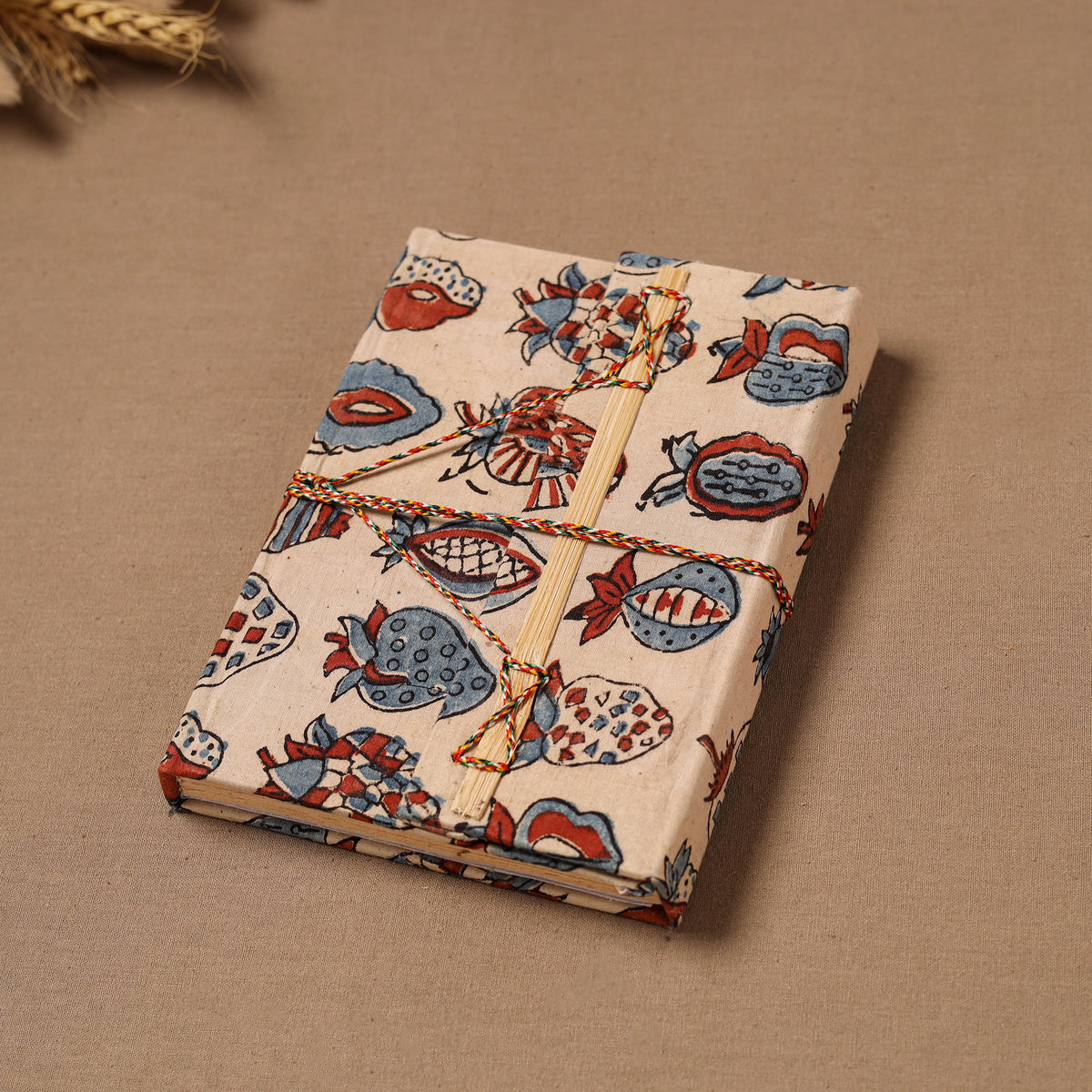 Handmade Paper Notebook in Ajrakh Cover with Thread Lock (7 x 5 in) 26