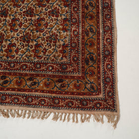 Brown - Warangal Handwoven Kalamkari Block Print Cotton Durrie / Carpet / Rug (5 x 7 Feet) 29