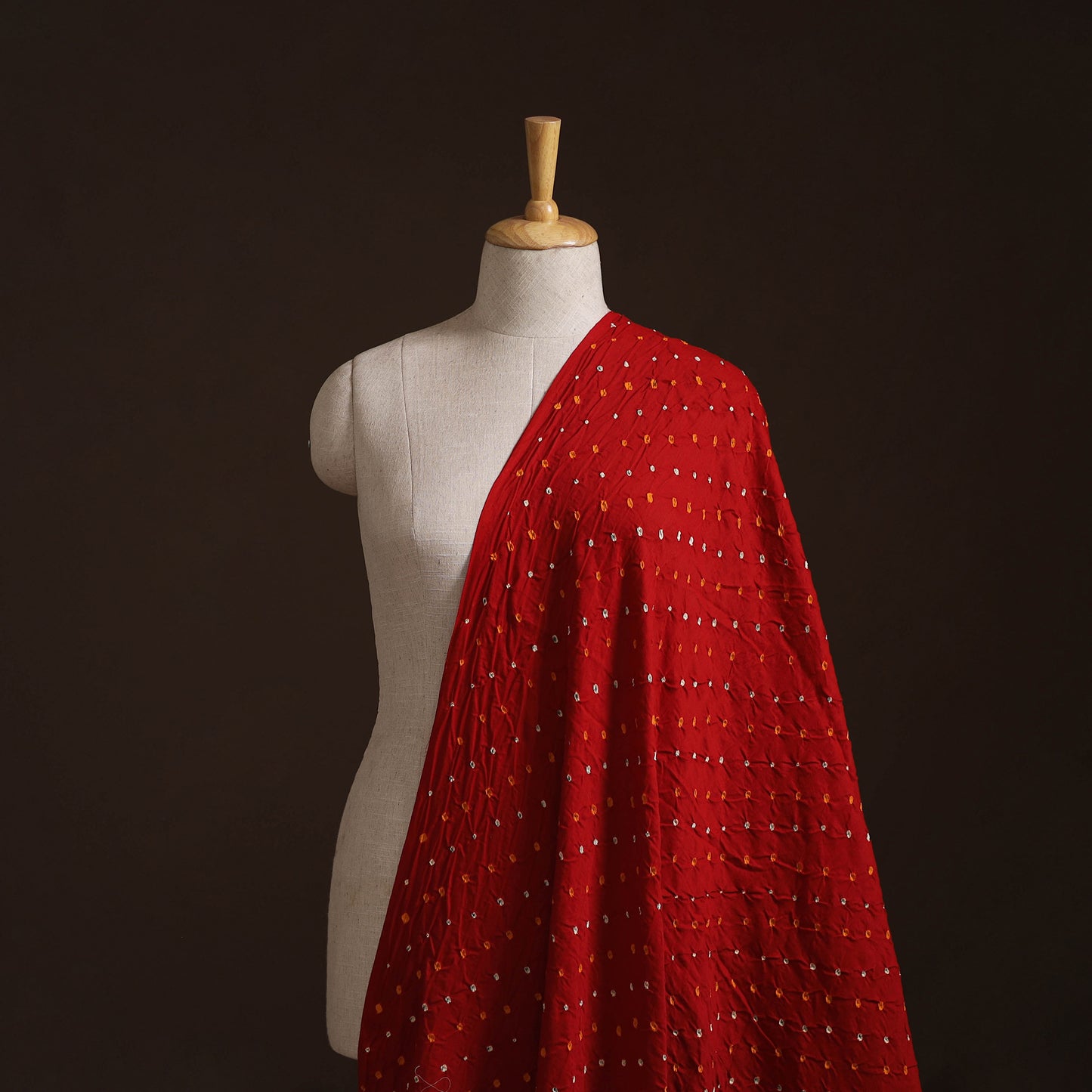 Maroon - Kutch Tie-Dye Cotton Bandhani Fabric 04
