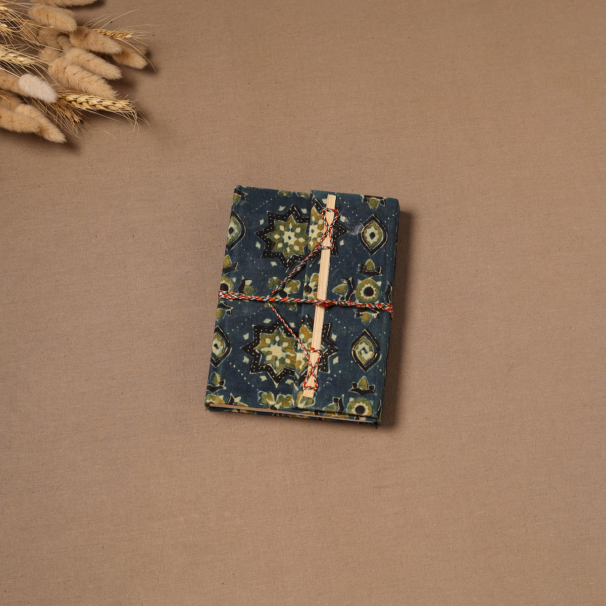 Handmade Paper Notebook in Ajrakh Cover with Thread Lock (7 x 5 in) 27