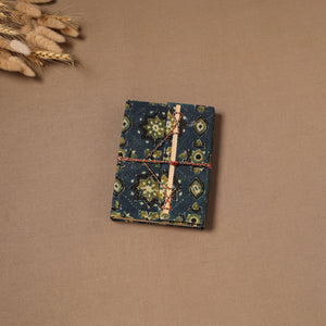 Green - Handmade Paper Notebook in Ajrakh Cover with Thread Lock (7 x 5 in) 27