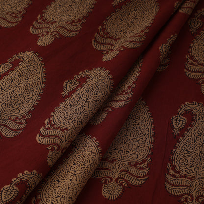 Red - Bagh Block Printed Cotton Fabric 17