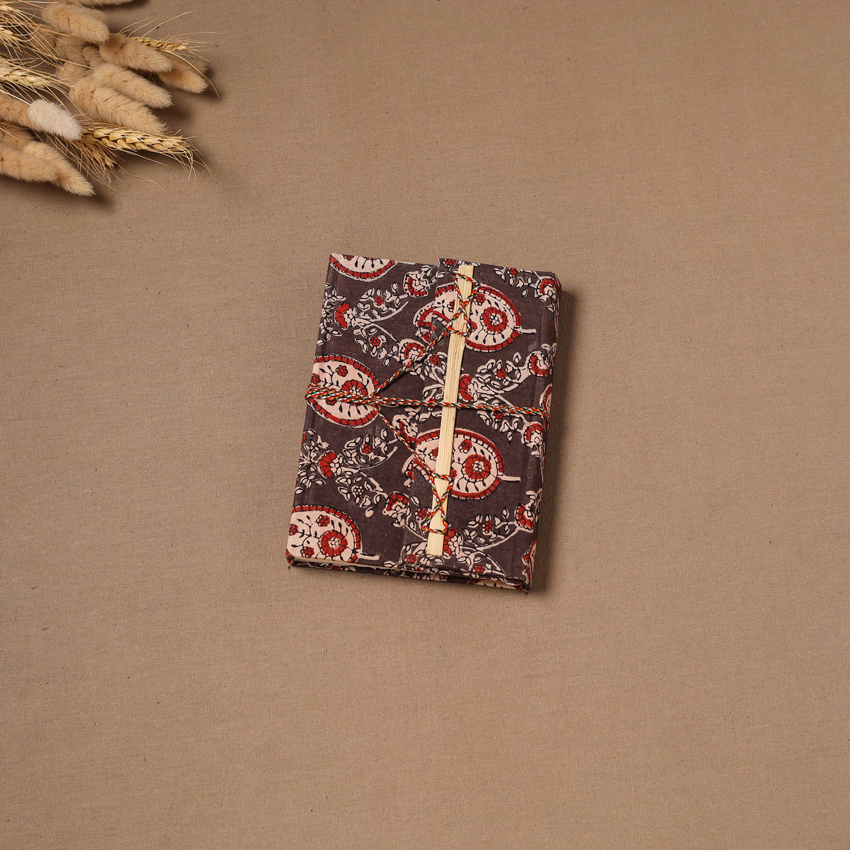 Handmade Paper Notebook in Ajrakh Cover with Thread Lock (7 x 5 in) 28