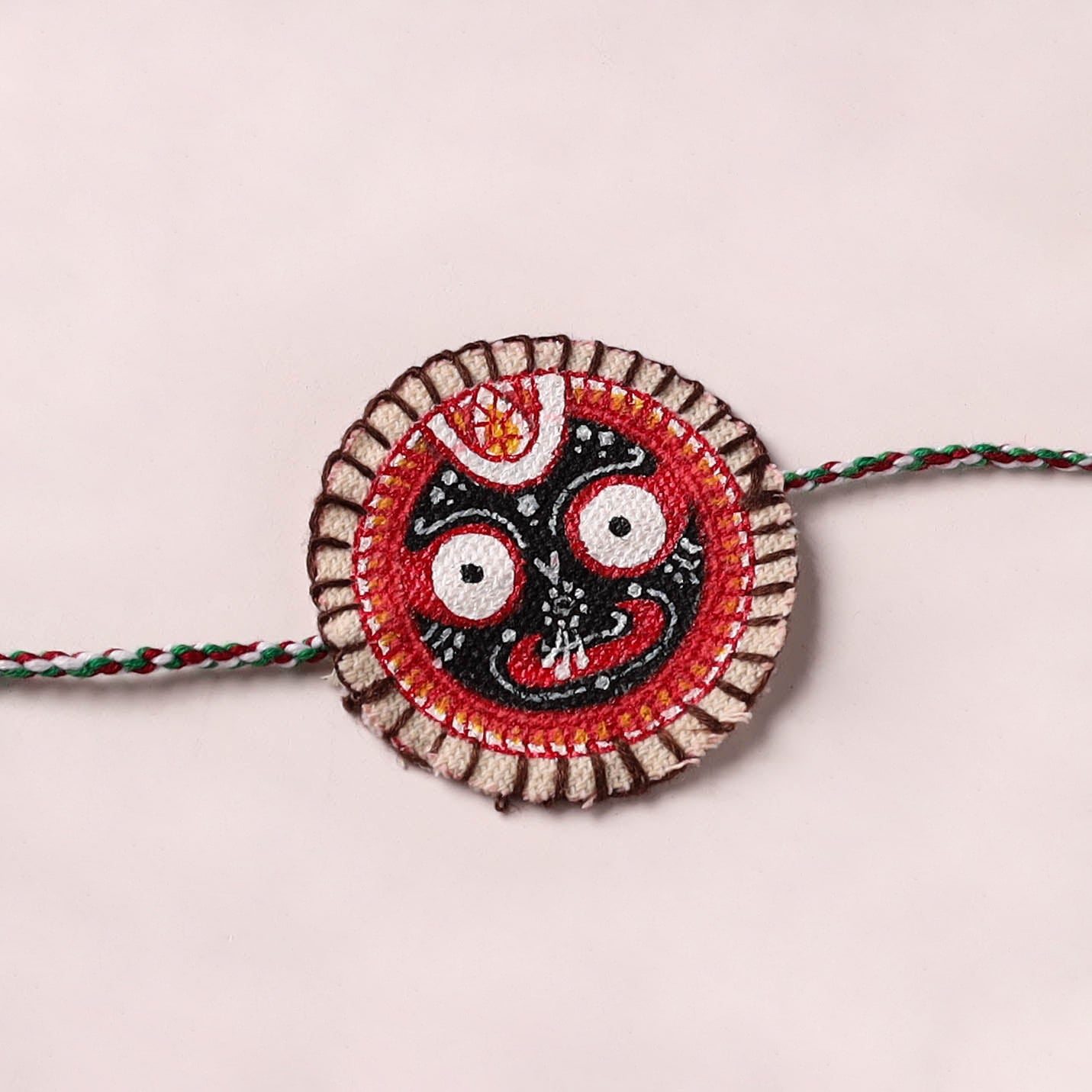 Lord Jagannath - Reusable Pattachitra Handpainted Rakhi with Potli 06