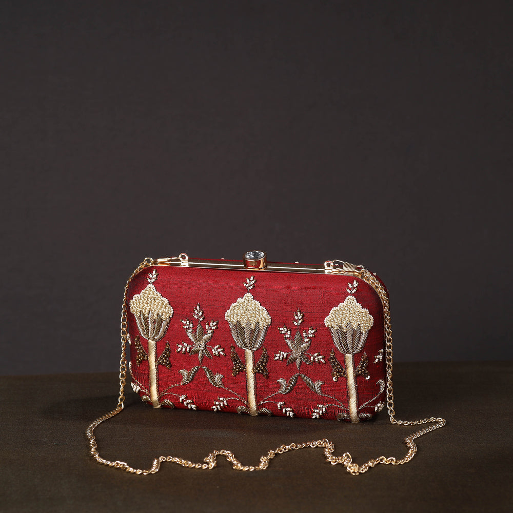 Chikankari Embroidery Clutch / Sling Bag