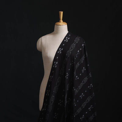 Black - Sambalpuri Ikat Handloom Cotton Fabric 01