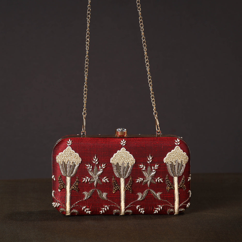 Chikankari Embroidery Clutch / Sling Bag