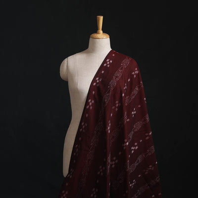 Maroon - Sambalpuri Ikat Handloom Cotton Fabric 03